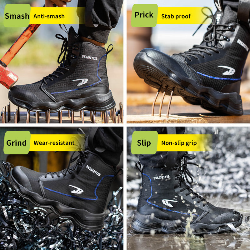 S1 Safety boots work steel toe cap anti-smash puncture-proof 